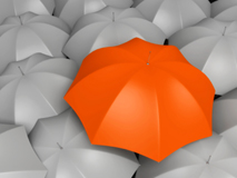 laughter in the rain - orange umbrella