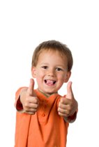 happy quotes - little boy with thumbs up