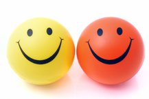 positive words - two smiley faces
